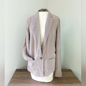 🔥 Joie 100% Silk Geometric Patterned Blazer